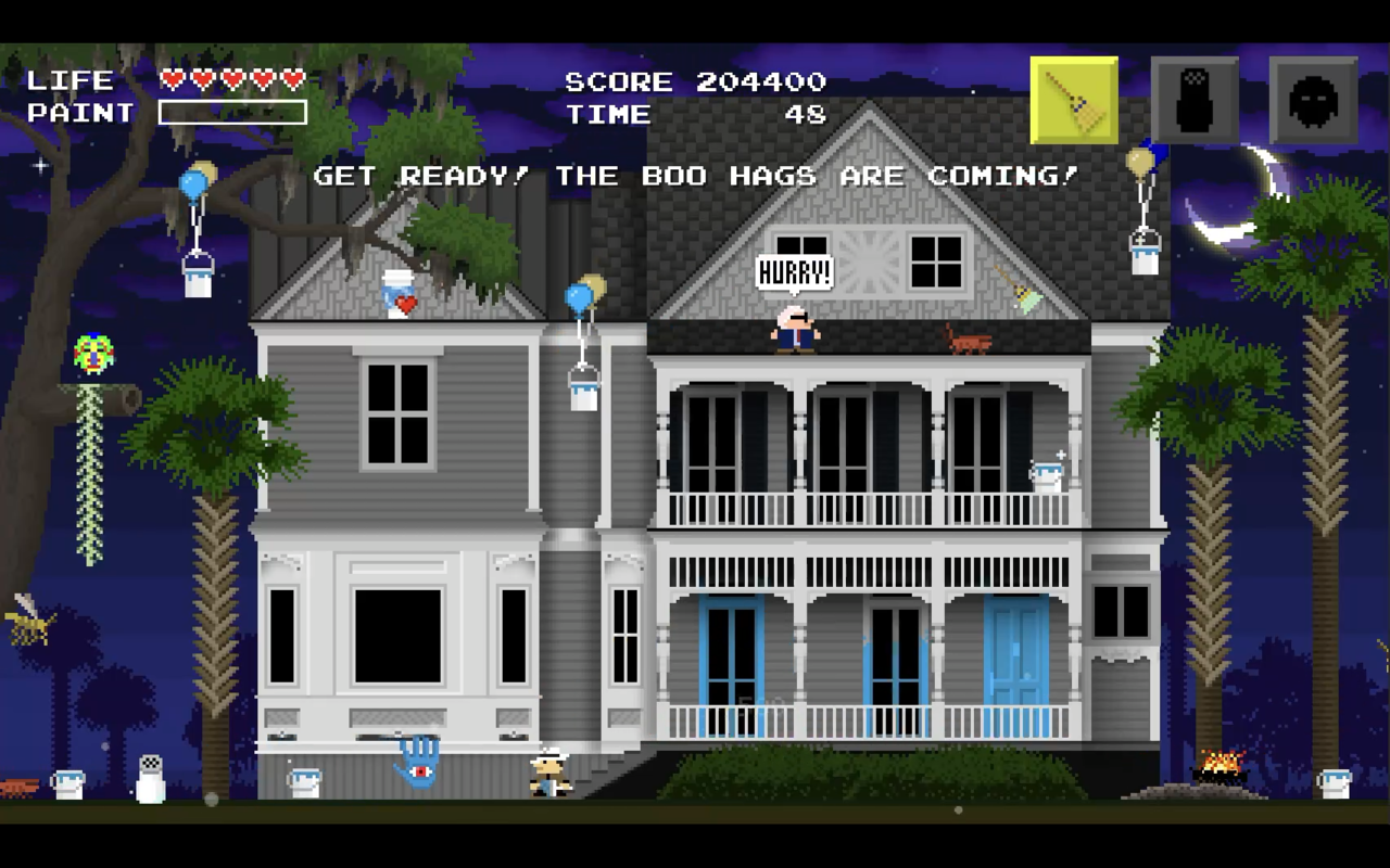 Bugs 'N Boo Hags gameplay screenshot from the Craven Street area.
