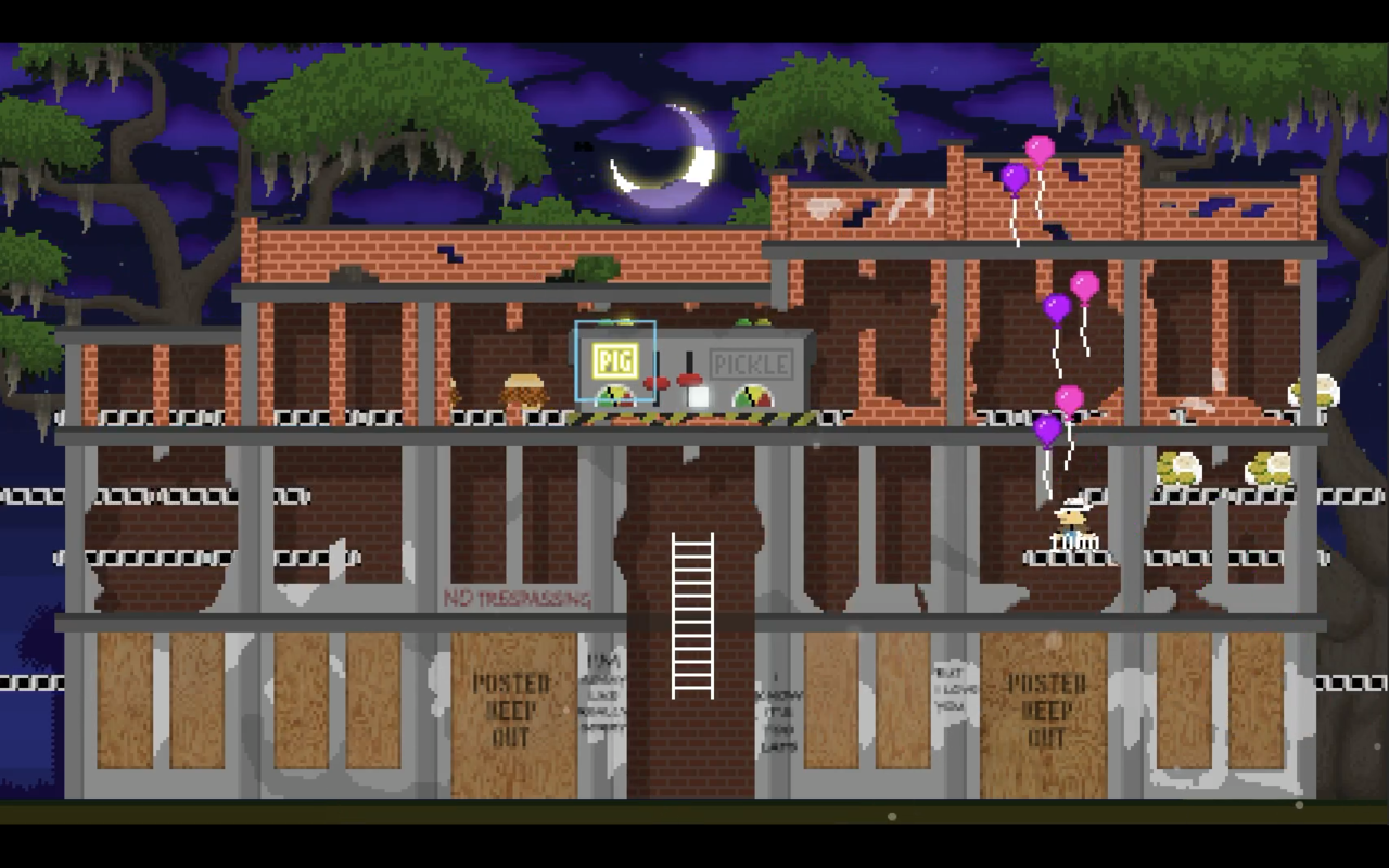 Bugs 'N Boo Hags gameplay screenshot from the Pickle Factory area.
